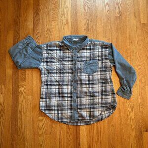 Denim and Plaid Mixed Materials Shirt Maurices